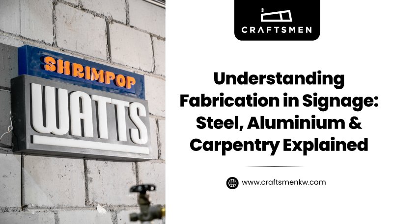 Signage Fabrication in Kuwait | Steel, Aluminium & Carpentry